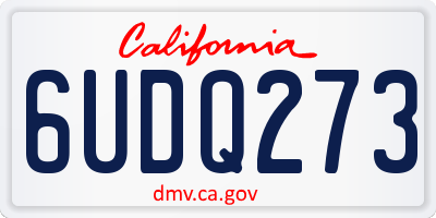 CA license plate 6UDQ273