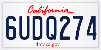 CA license plate 6UDQ274