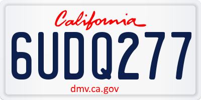 CA license plate 6UDQ277