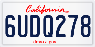 CA license plate 6UDQ278