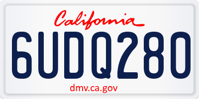CA license plate 6UDQ280