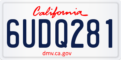 CA license plate 6UDQ281