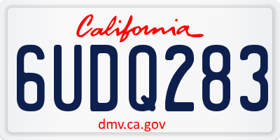 CA license plate 6UDQ283