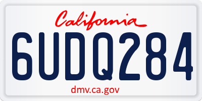 CA license plate 6UDQ284