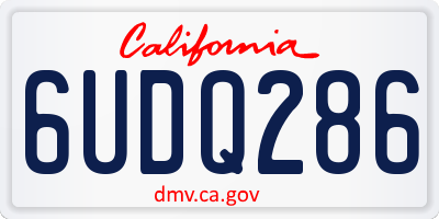 CA license plate 6UDQ286
