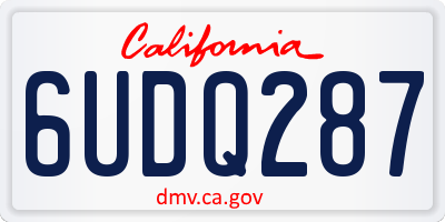 CA license plate 6UDQ287