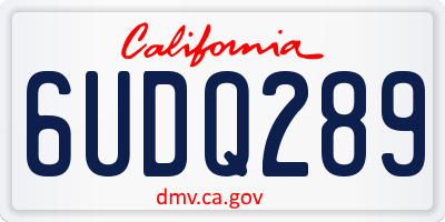 CA license plate 6UDQ289