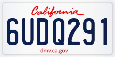 CA license plate 6UDQ291