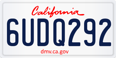 CA license plate 6UDQ292