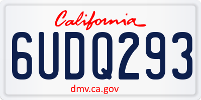 CA license plate 6UDQ293