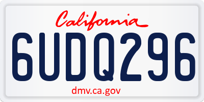 CA license plate 6UDQ296