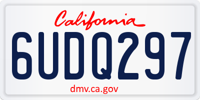 CA license plate 6UDQ297