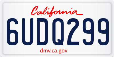 CA license plate 6UDQ299
