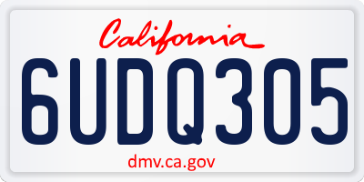 CA license plate 6UDQ305