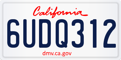 CA license plate 6UDQ312