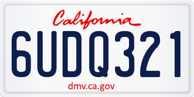 CA license plate 6UDQ321