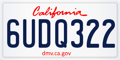 CA license plate 6UDQ322