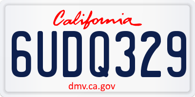 CA license plate 6UDQ329