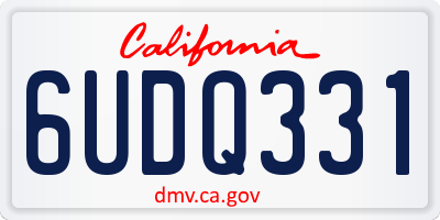 CA license plate 6UDQ331