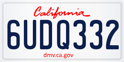 CA license plate 6UDQ332