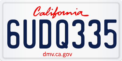 CA license plate 6UDQ335