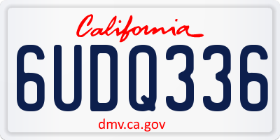 CA license plate 6UDQ336