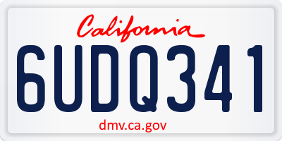 CA license plate 6UDQ341