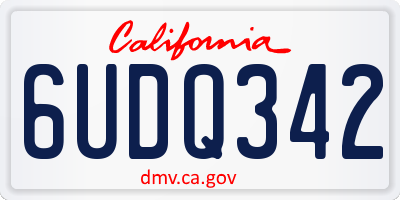 CA license plate 6UDQ342