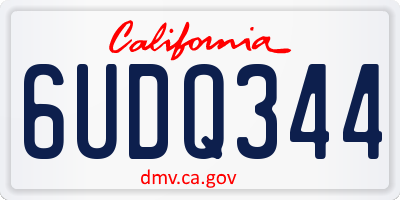 CA license plate 6UDQ344