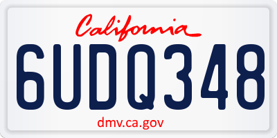 CA license plate 6UDQ348