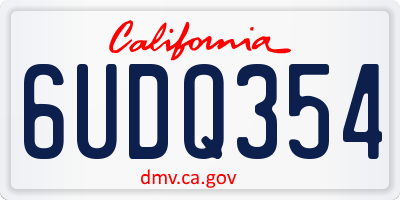 CA license plate 6UDQ354