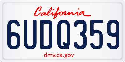 CA license plate 6UDQ359