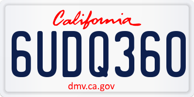 CA license plate 6UDQ360