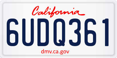 CA license plate 6UDQ361