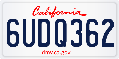 CA license plate 6UDQ362