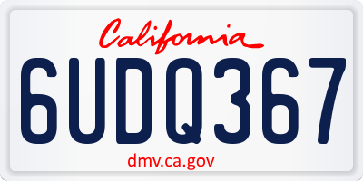 CA license plate 6UDQ367