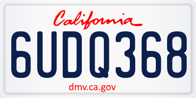 CA license plate 6UDQ368