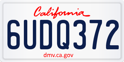 CA license plate 6UDQ372