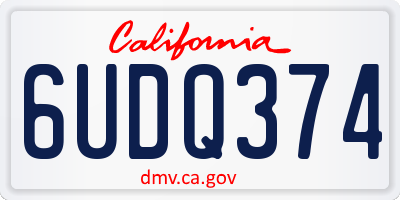 CA license plate 6UDQ374