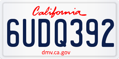 CA license plate 6UDQ392