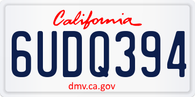CA license plate 6UDQ394