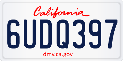 CA license plate 6UDQ397
