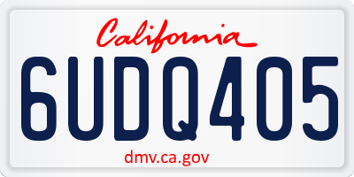 CA license plate 6UDQ405