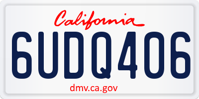 CA license plate 6UDQ406