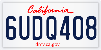 CA license plate 6UDQ408