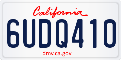 CA license plate 6UDQ410