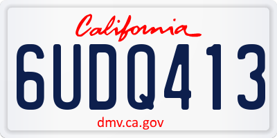 CA license plate 6UDQ413