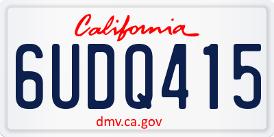CA license plate 6UDQ415