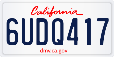 CA license plate 6UDQ417