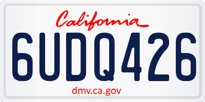 CA license plate 6UDQ426